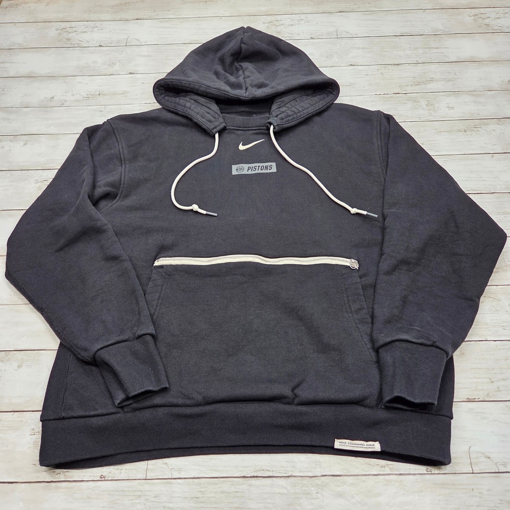 Nike Detroit Pistons Standard Issue NBA Hoodie Mens XL Black DN7885-010 Zipper